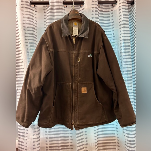 Mens Carhartt Chore Coat Heavy Canvas lined in Sherpa Fleece Size 2X Large - Picture 5 of 6